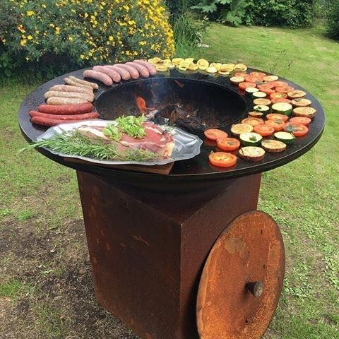 Circular Cooking Firepit Movable